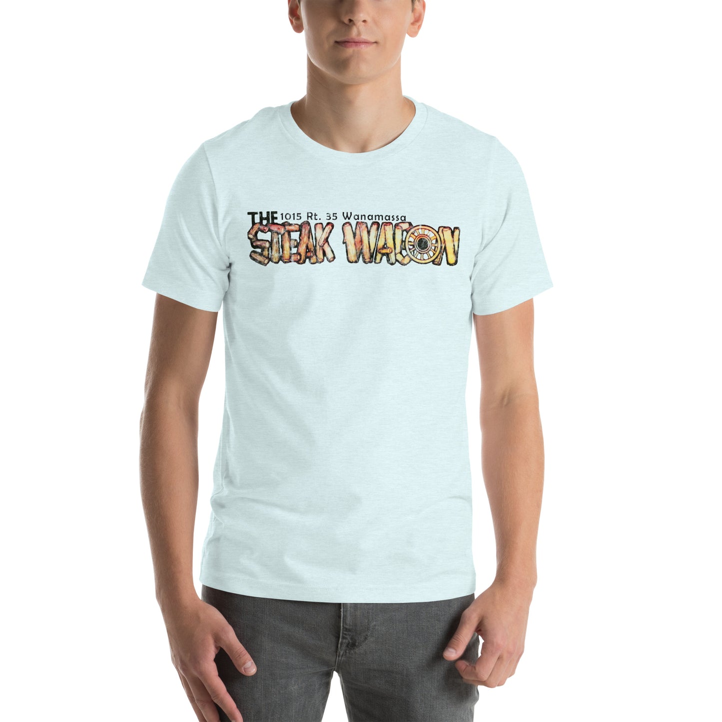 The Steak Wagon - WANAMASSA - Unisex t-shirt Heather Ice Blue