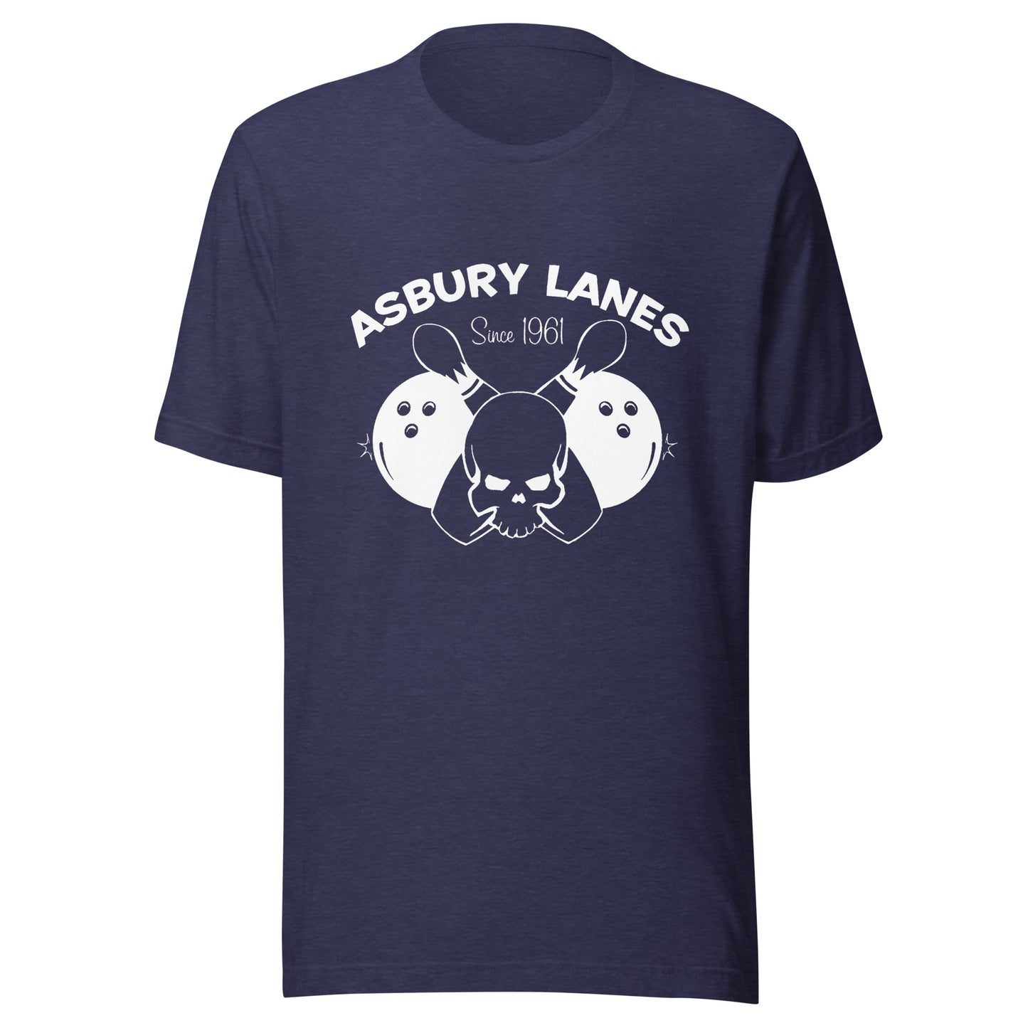 "Original" Asbury Lanes (White Logo) - ASBURY PARK - Unisex t-shirt Heather Midnight Navy