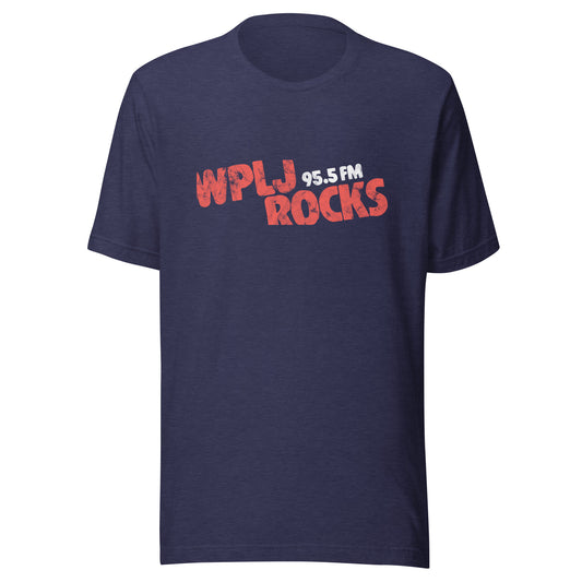 WPLJ 95.5 Rocks - NEW JERSEY / NEW YORK / CONNECTICUT - Unisex t-shirt Heather Midnight Navy