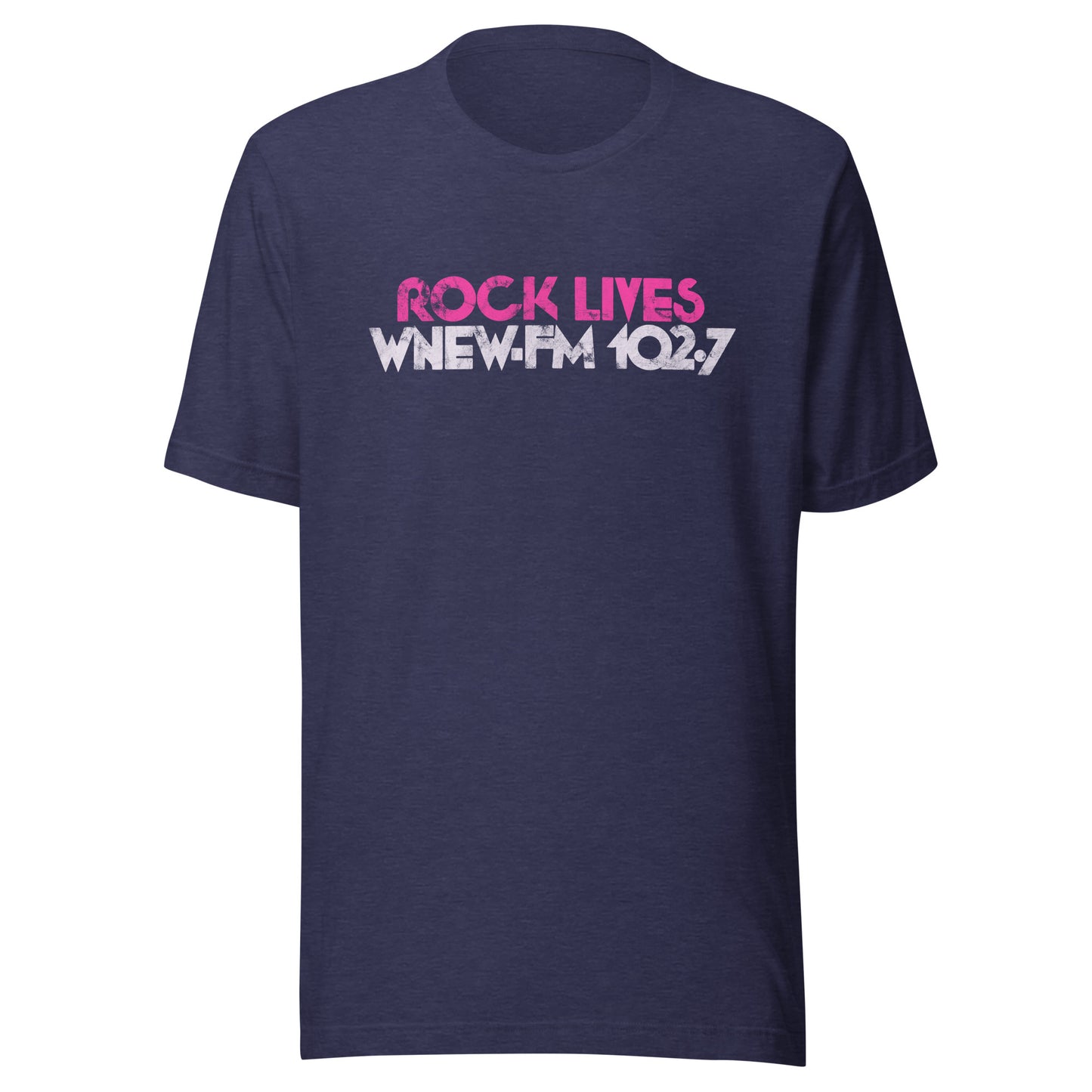 Rock Lives WNEW-FM 102.7 - NEW JERSEY / NEW YORK / CONNECTICUT - Unisex t-shirt Heather Midnight Navy