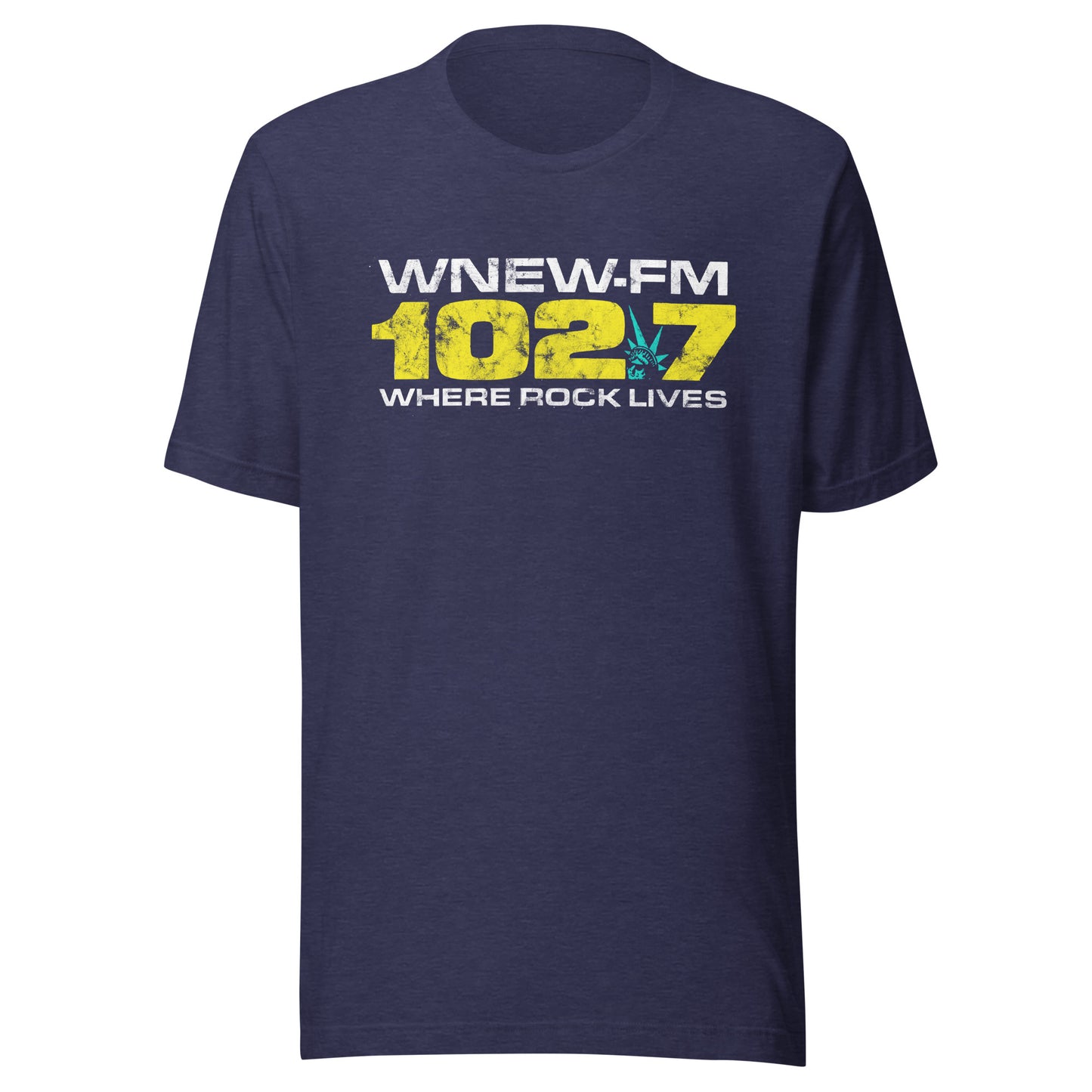 WNEW FM 102.7 Where Rock Lives - NEW YORK / NEW JERSEY / CONNECTICUT - Unisex t-shirt Heather Midnight Navy