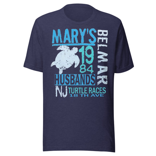 Mary's Husband's Pub (Turtle Races '84) - BELMAR - Short sleeve t-shirt Heather Midnight Navy