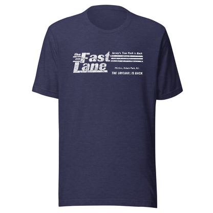 The Fast Lane (White Logo) - ASBURY PARK - Unisex t-shirt Heather Midnight Navy