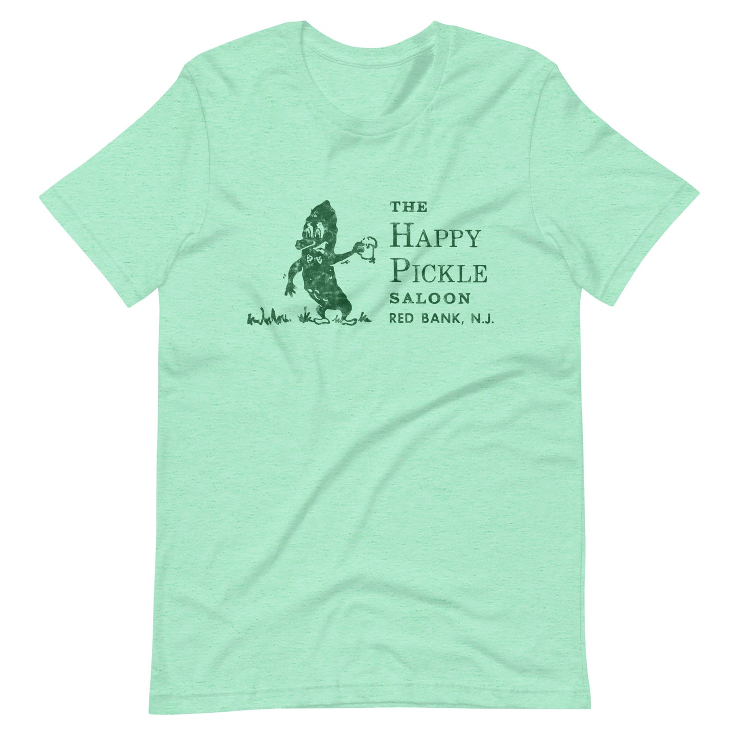 The Happy Pickle Saloon - RED BANK - Unisex t-shirt Heather Mint