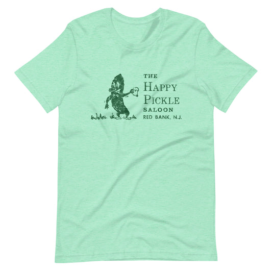 The Happy Pickle Saloon - RED BANK - Unisex t-shirt Heather Mint