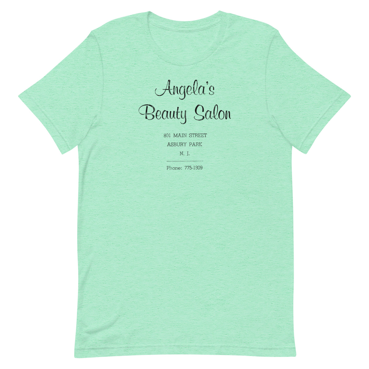Angela's Beauty Salon - ASBURY PARK - Unisex t-shirt Heather Mint