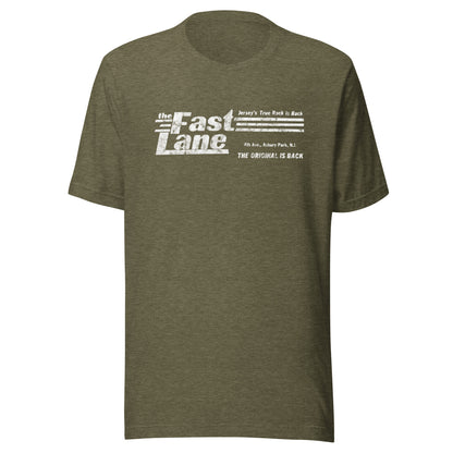 The Fast Lane (White Logo) - ASBURY PARK - Unisex t-shirt Heather Olive