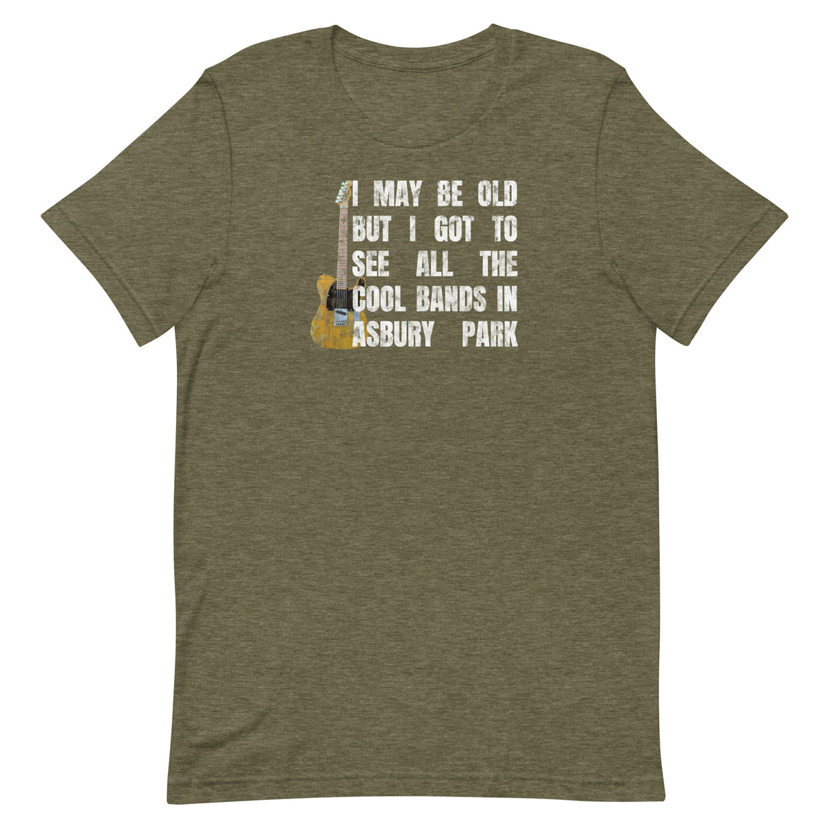 I MAY BE OLD BUT I GOT TO SEE ALL THE COOL BANDS - ASBURY PARK - Unisex t-shirt Heather Olive