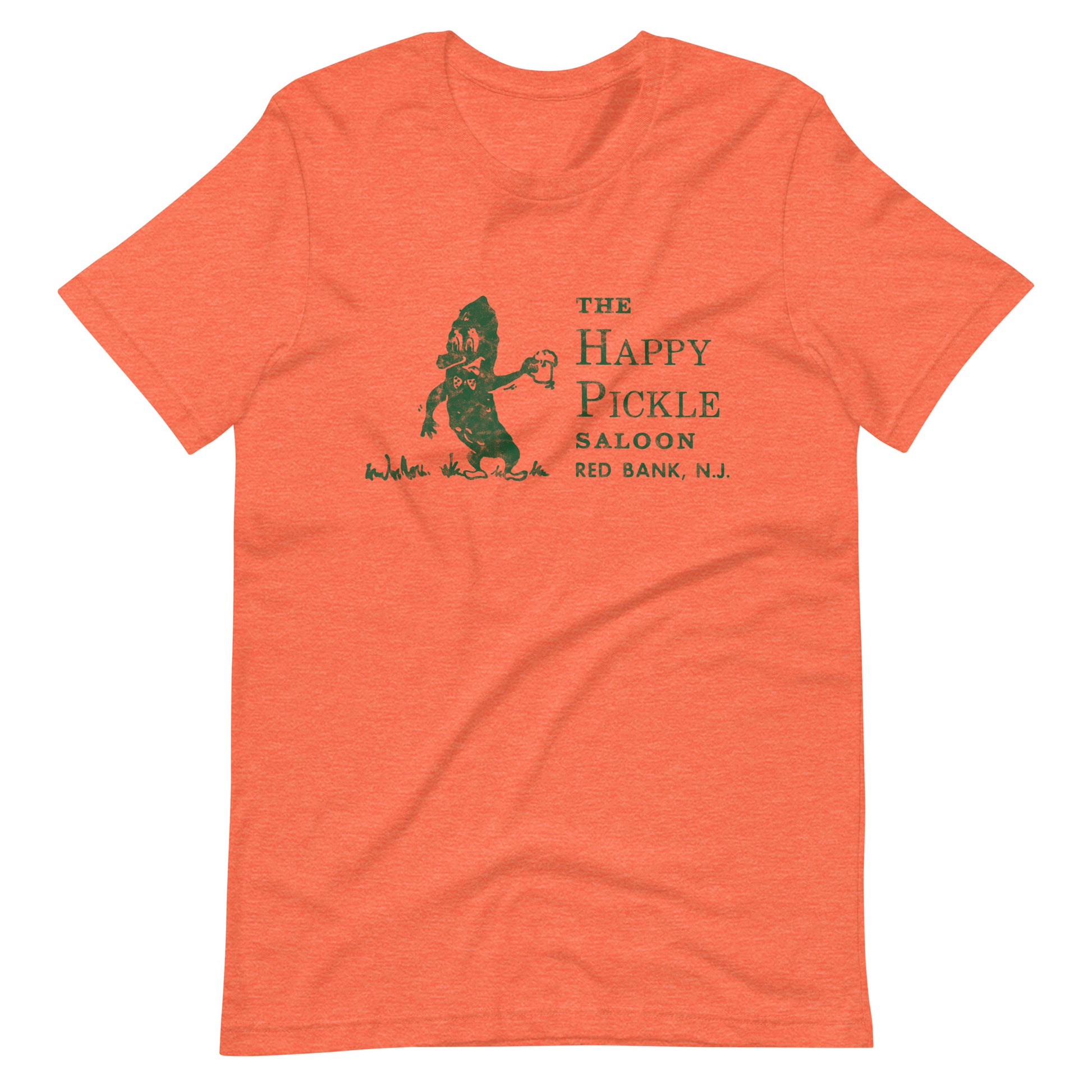 The Happy Pickle Saloon - RED BANK - Unisex t-shirt Heather Orange