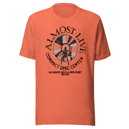 Almost Live Compact Disc Center - BELMAR - Unisex t-shirt Heather Orange