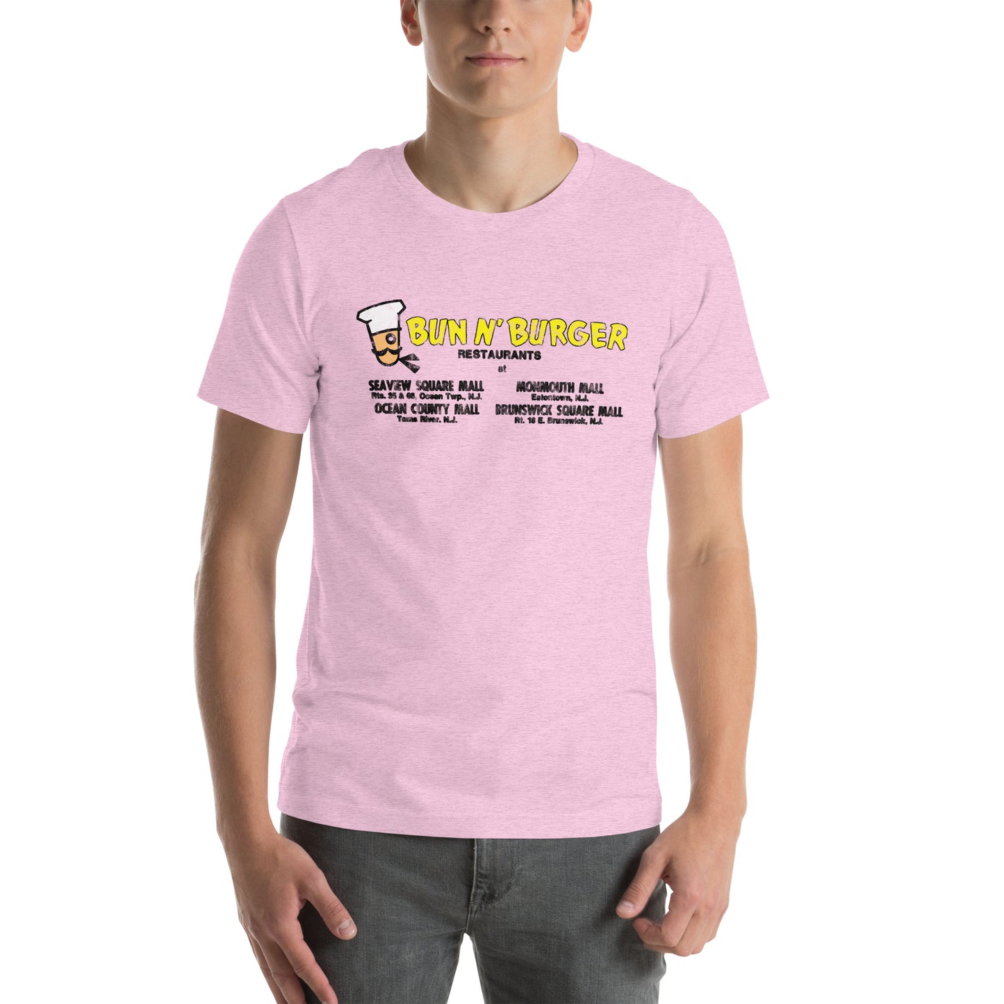 Bun N' Burger - EATONTOWN / OCEAN / TOMS RIVER - Unisex t-shirt Heather Prism Lilac