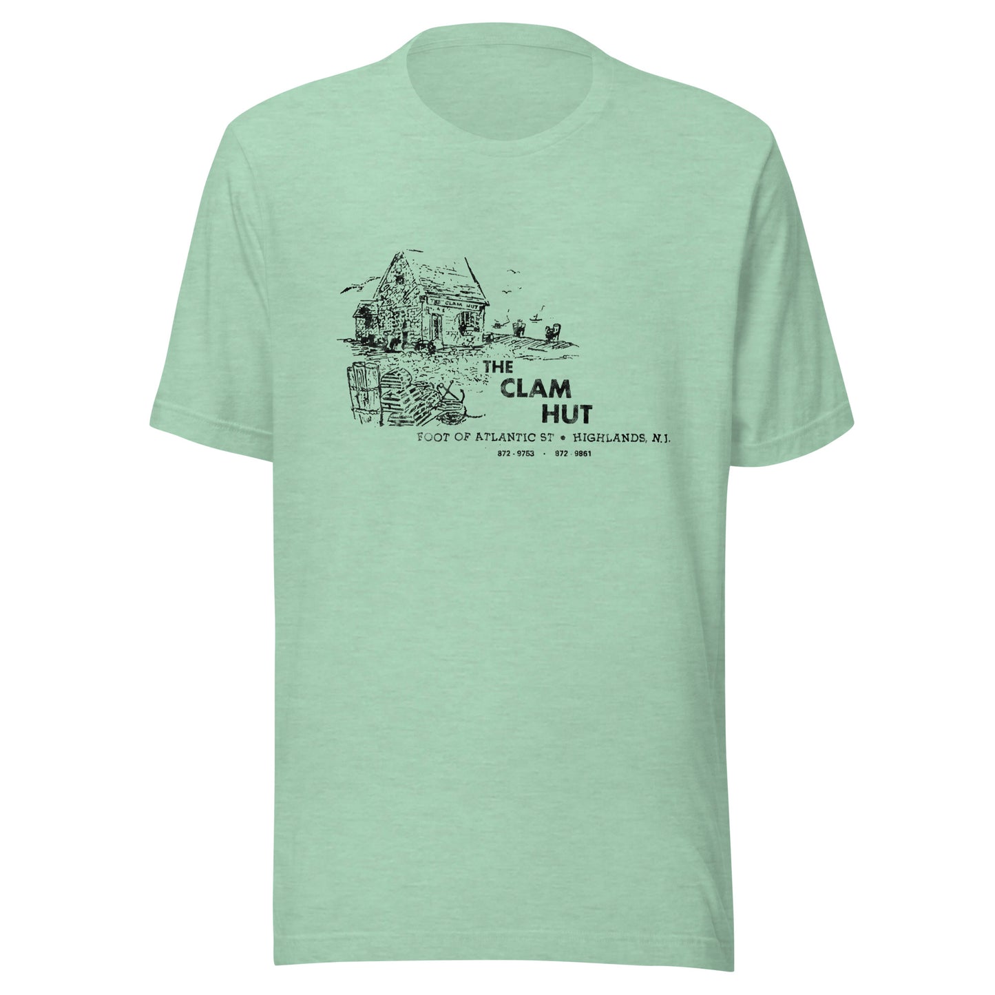 The Clam Hut - HIGHLANDS - Unisex t-shirt Heather Prism Mint