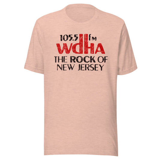 WDHA 105.5 FM - NEW YORK / NEW JERSEY - Unisex t-shirt Heather Prism Peach