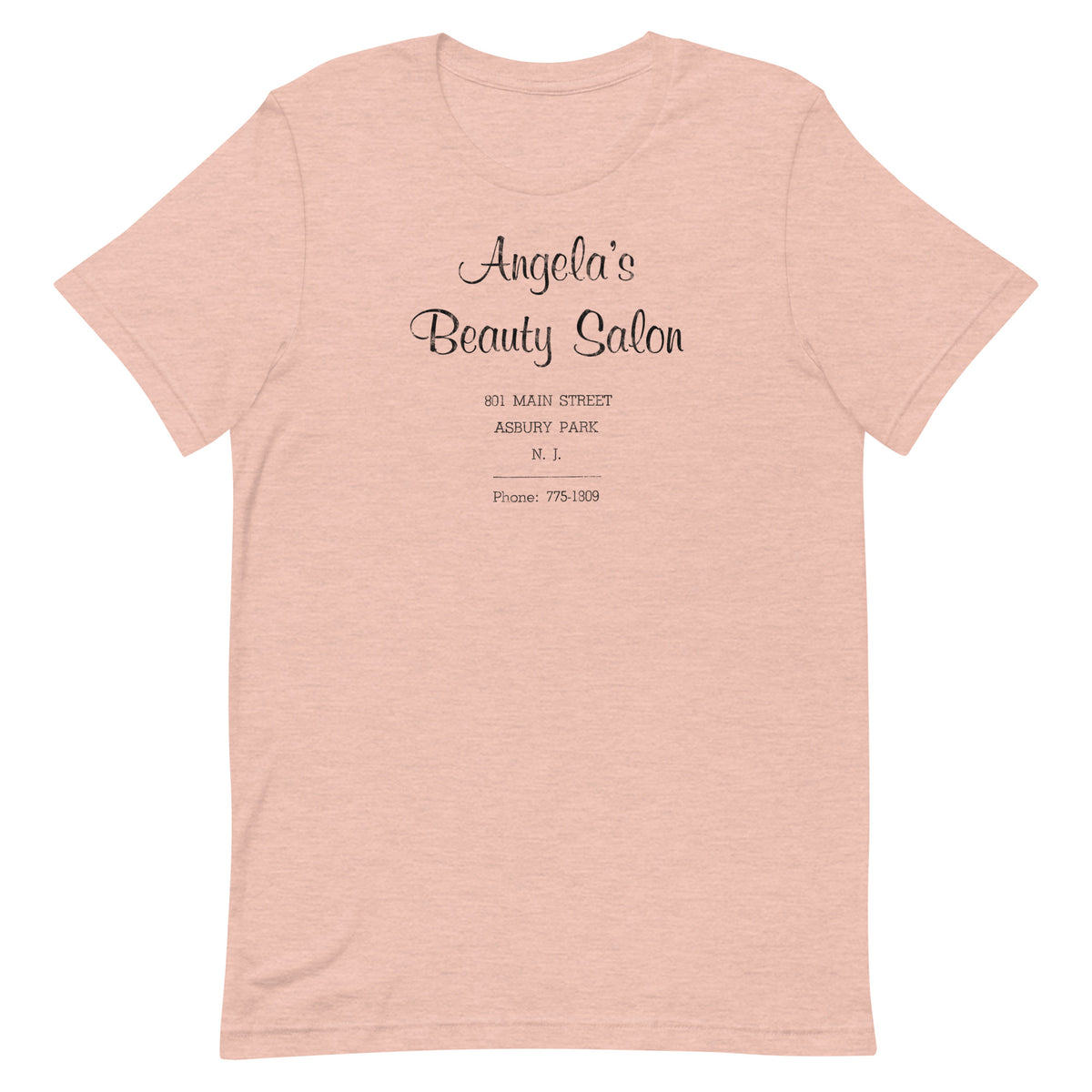 Angela's Beauty Salon - ASBURY PARK - Unisex t-shirt Heather Prism Peach L