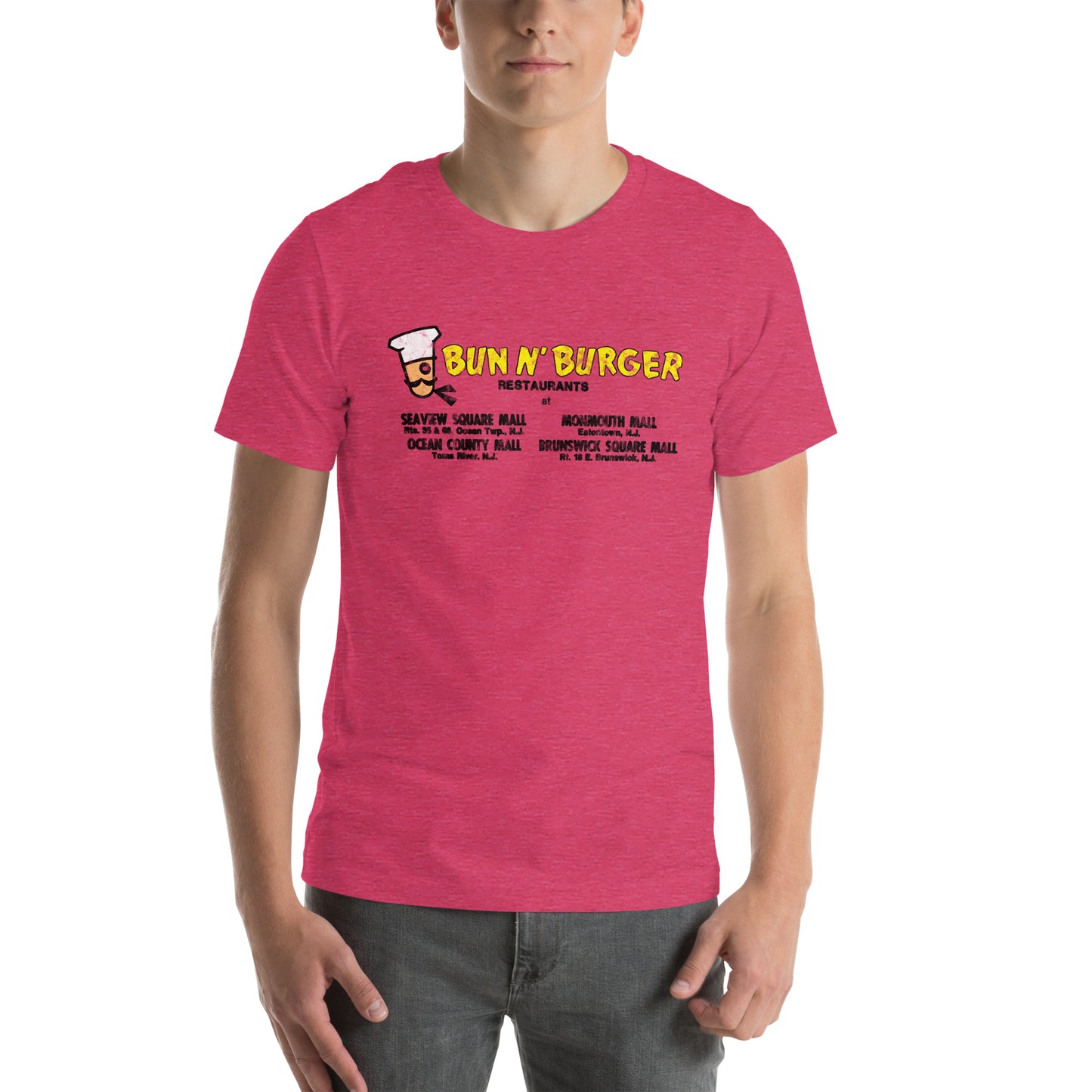 Bun N' Burger - EATONTOWN / OCEAN / TOMS RIVER - Unisex t-shirt Heather Raspberry