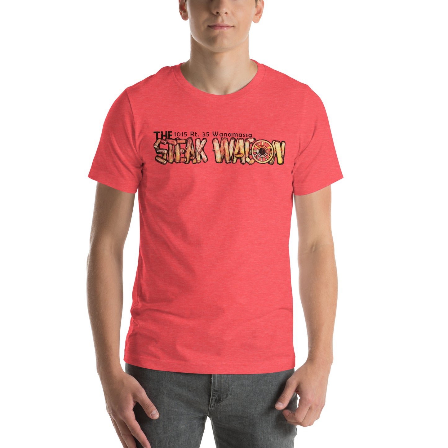 The Steak Wagon - WANAMASSA - Unisex t-shirt Heather Red