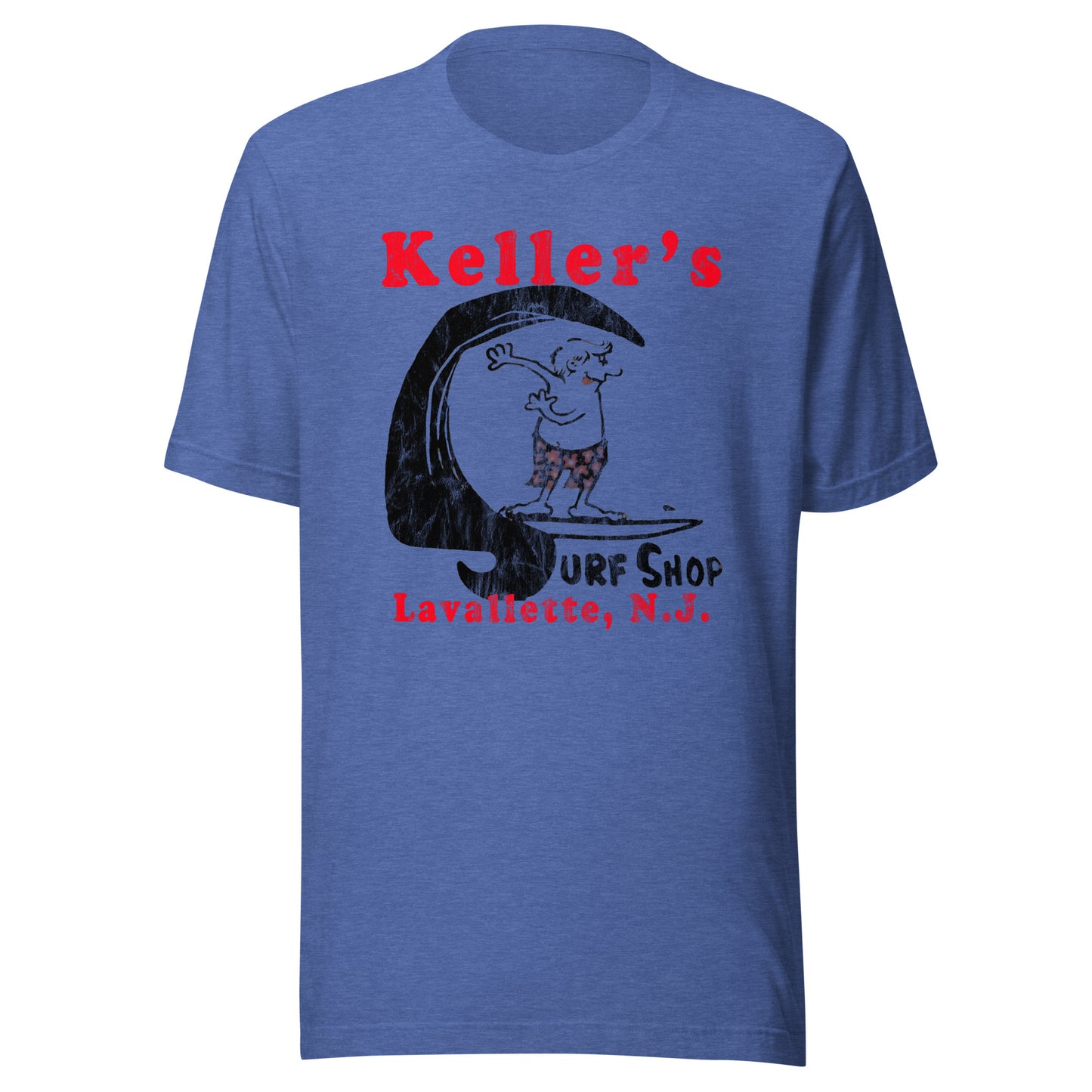 Keller's Surf Shop - LAVALLETTE - Unisex t-shirt Heather True Royal