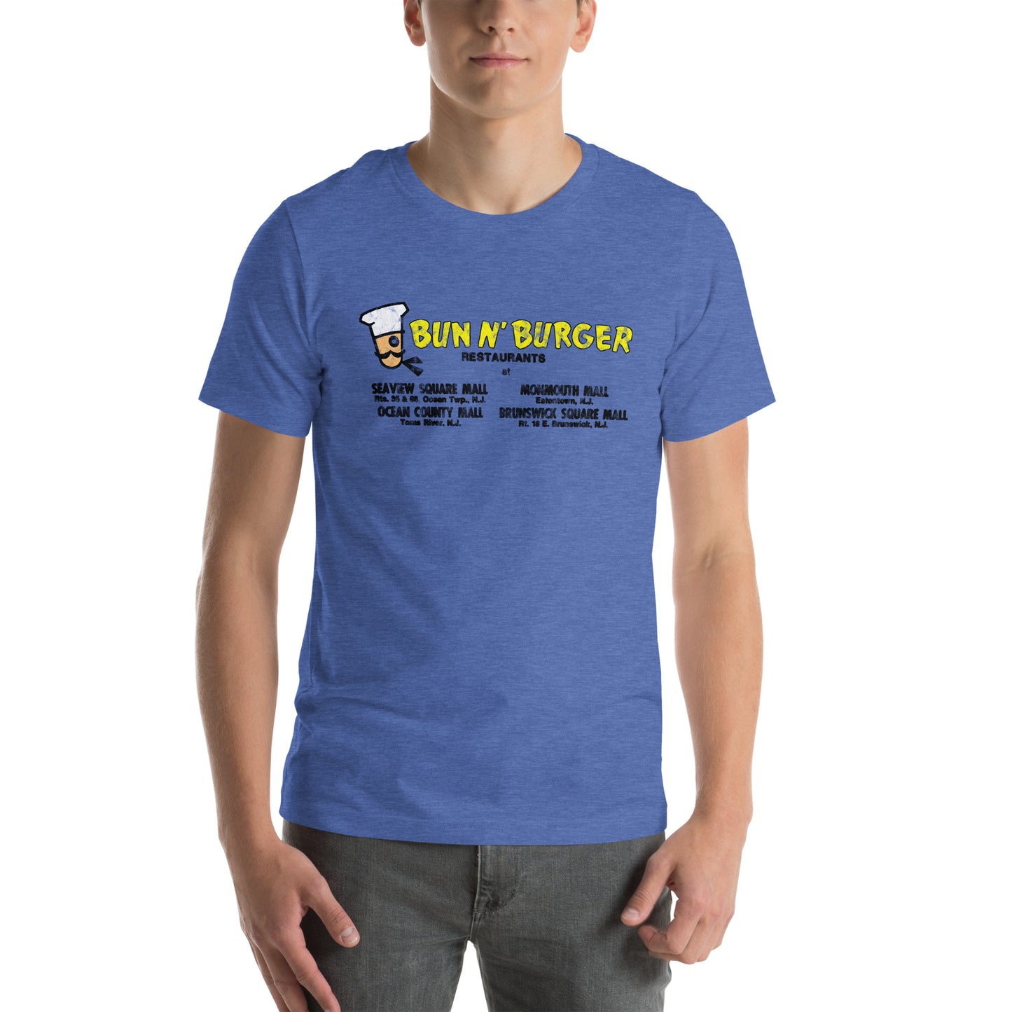 Bun N' Burger - EATONTOWN / OCEAN / TOMS RIVER - Unisex t-shirt Heather True Royal