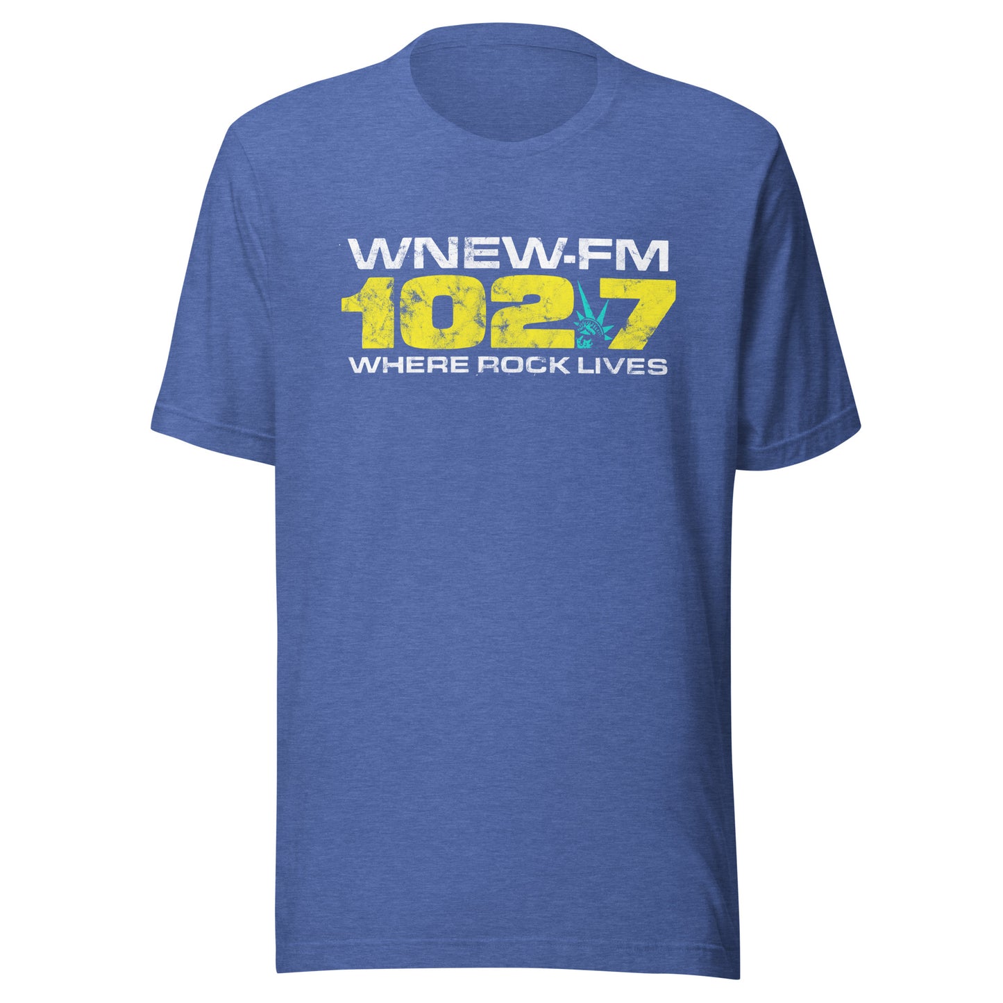 WNEW FM 102.7 Where Rock Lives - NEW YORK / NEW JERSEY / CONNECTICUT - Unisex t-shirt Heather True Royal