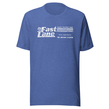 The Fast Lane (White Logo) - ASBURY PARK - Unisex t-shirt Heather True Royal
