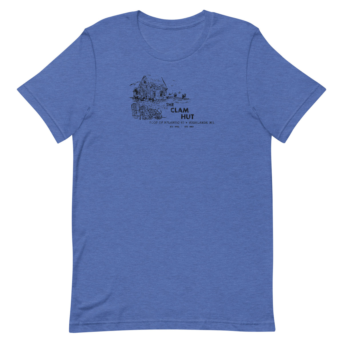 The Clam Hut - HIGHLANDS - Unisex t-shirt Heather True Royal