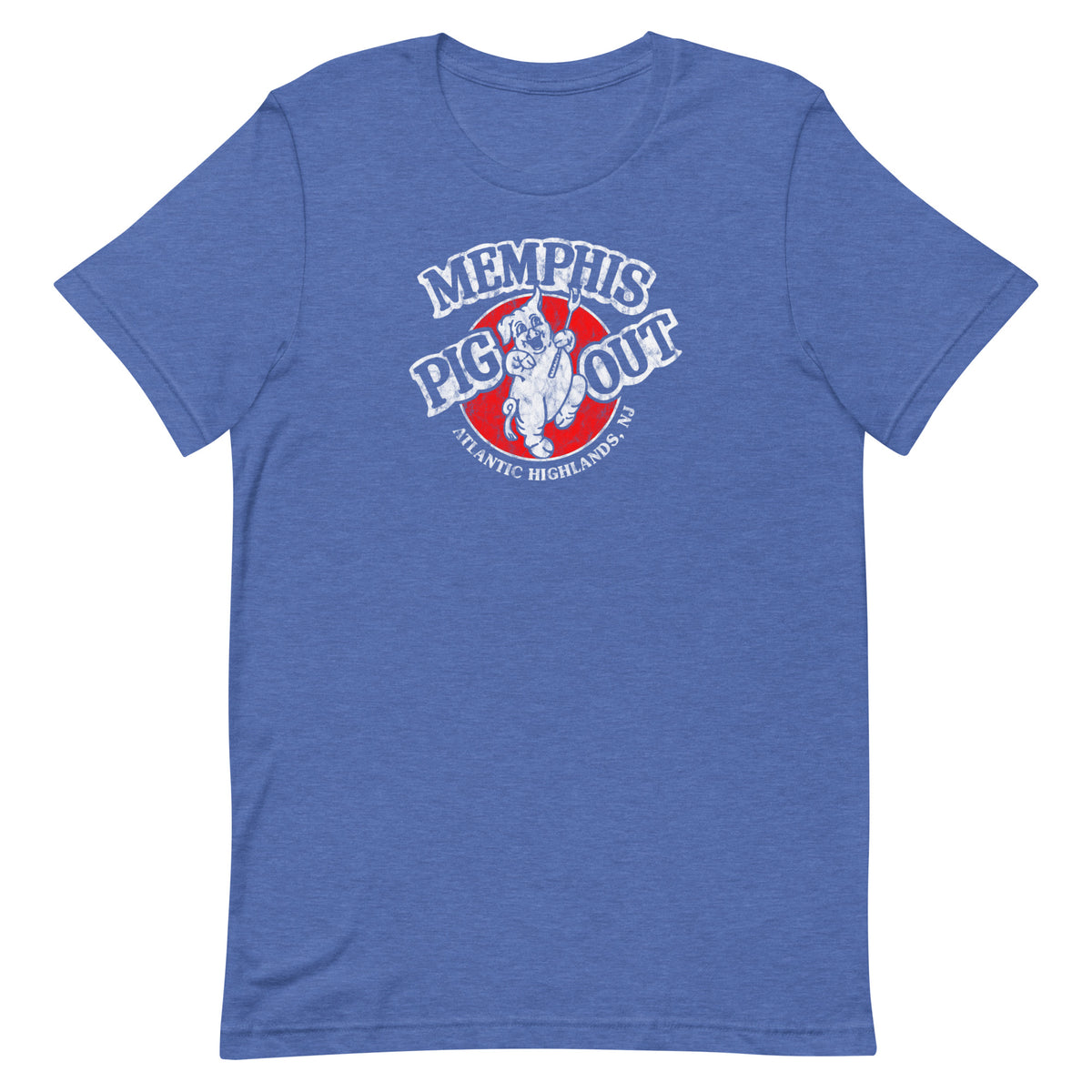 Memphis Pig Out - ATLANTIC HIGHLANDS - Unisex t-shirt Heather True Royal