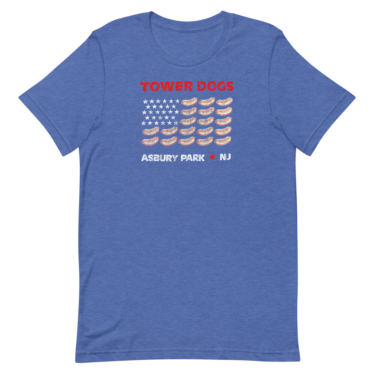 Tower Dogs - ASBURY PARK - Unisex t-shirt Heather True Royal