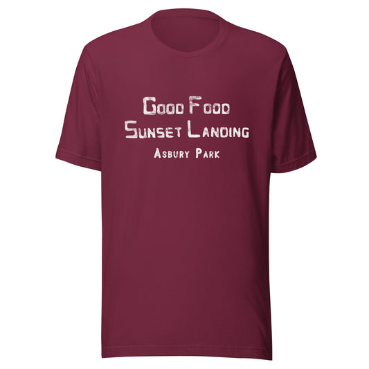 Sunset Landing - ASBURY PARK - Unisex t-shirt Maroon