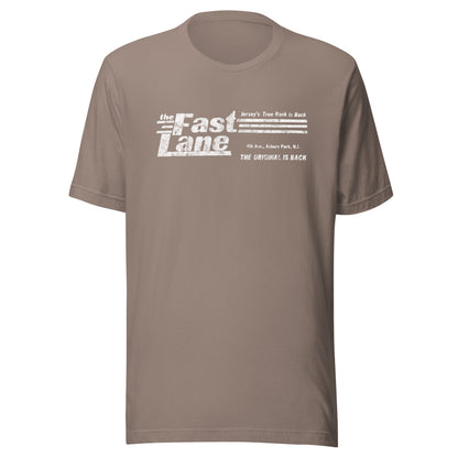 The Fast Lane (White Logo) - ASBURY PARK - Unisex t-shirt Pebble