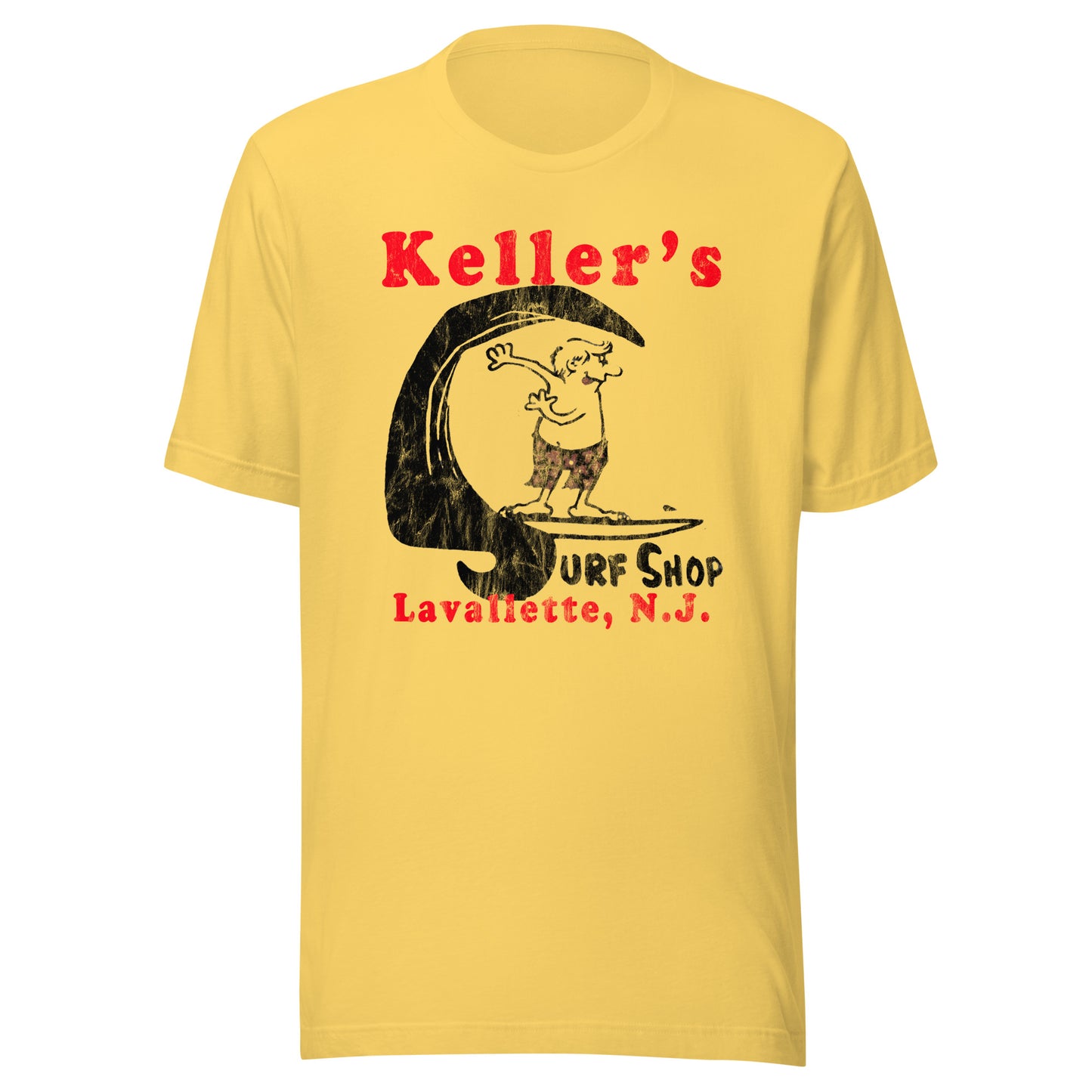 Keller's Surf Shop - LAVALLETTE - Unisex t-shirt Yellow