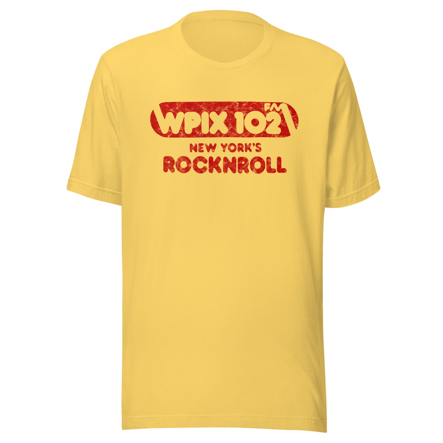 WPIX 102 FM - NEW YORK - Unisex t-shirt Yellow