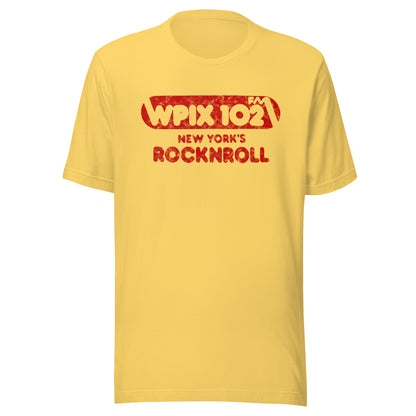 WPIX 102 FM - NEW YORK - Unisex t-shirt Yellow