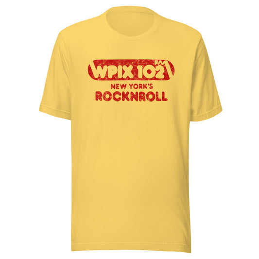 WPIX 102 FM - NEW YORK - Unisex t-shirt Yellow