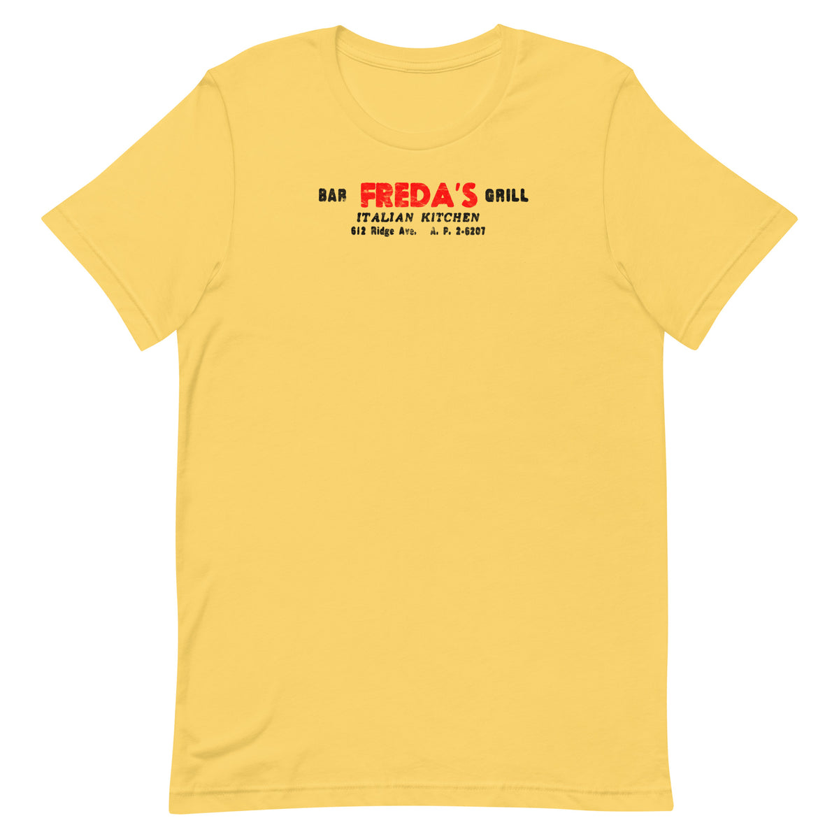 Freda's Italian Kitchen - ASBURY PARK - Unisex t-shirt Yellow
