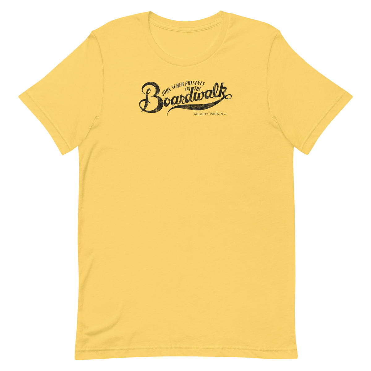 John Scher Presents "On The Boardwalk" - ASBURY PARK - Unisex t-shirt Yellow