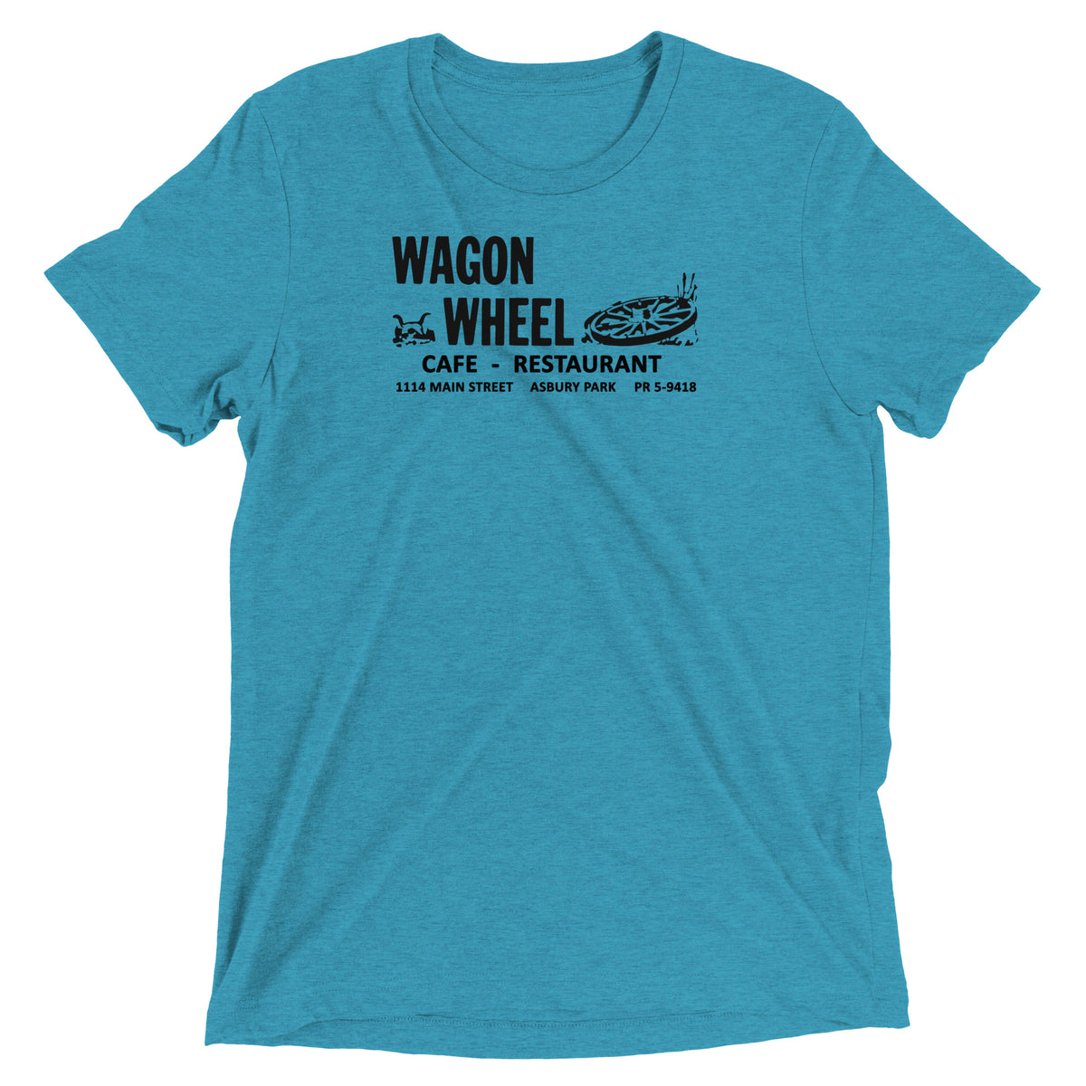 Wagon Wheel - ASBURY PARK - Short sleeve t-shirt Aqua Triblend