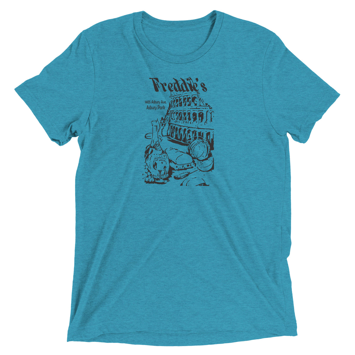 Freddie's Pizza - ASBURY PARK - Short sleeve t-shirt Aqua Triblend