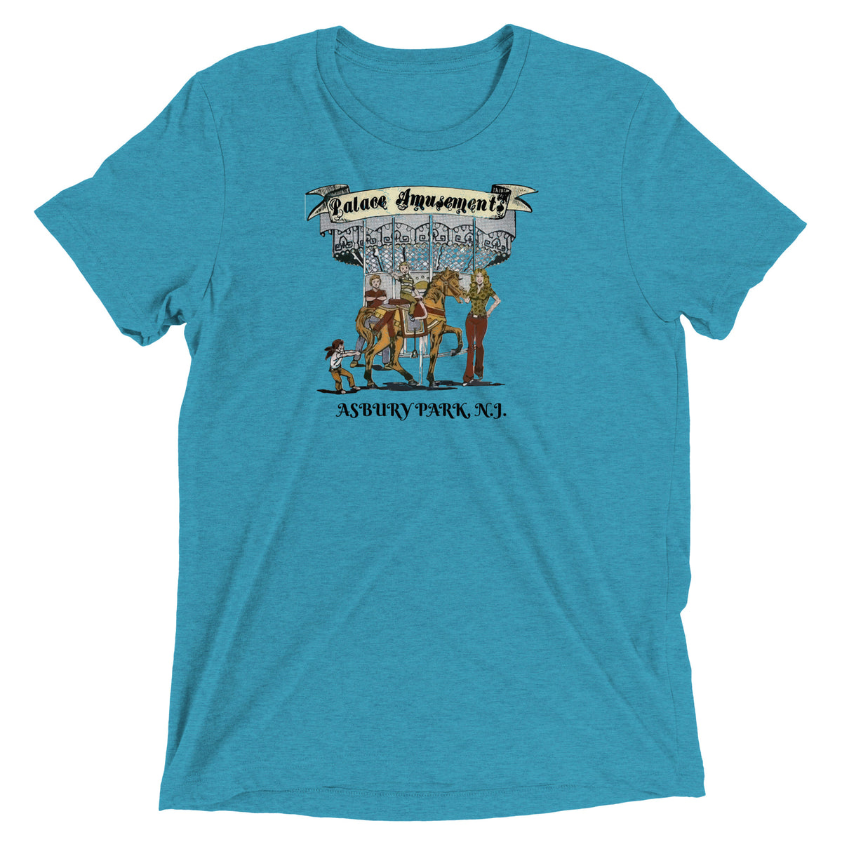 Palace Amusements - ASBURY PARK - Short sleeve t-shirt Aqua Triblend