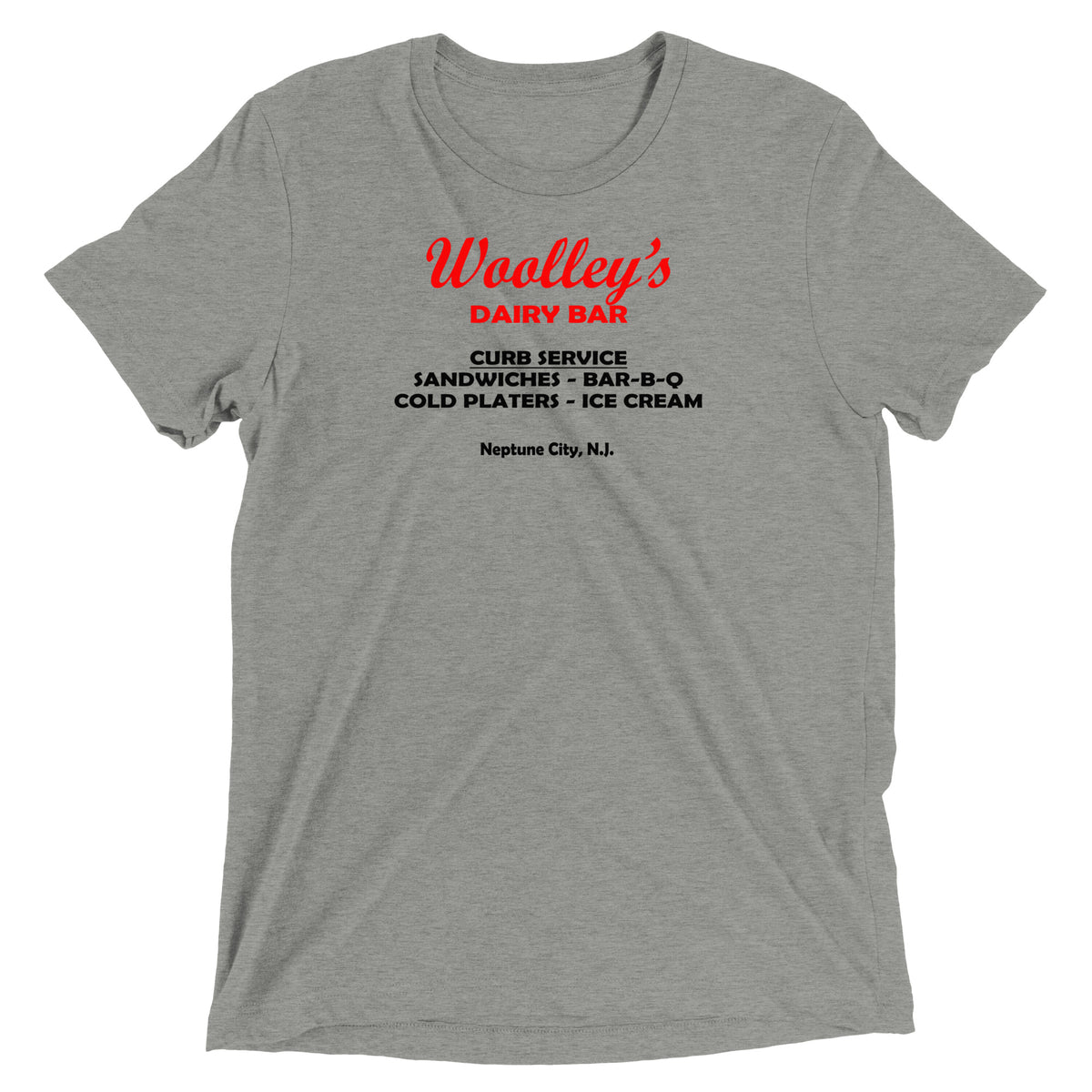 Woolley's Dairy Bar - NEPTUNE CITY - Short Sleeve T-Shirt Athletic Grey Triblend