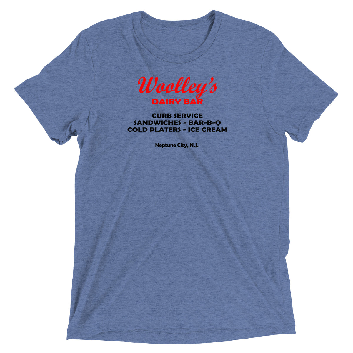Woolley's Dairy Bar - NEPTUNE CITY - Short Sleeve T-Shirt Blue Triblend