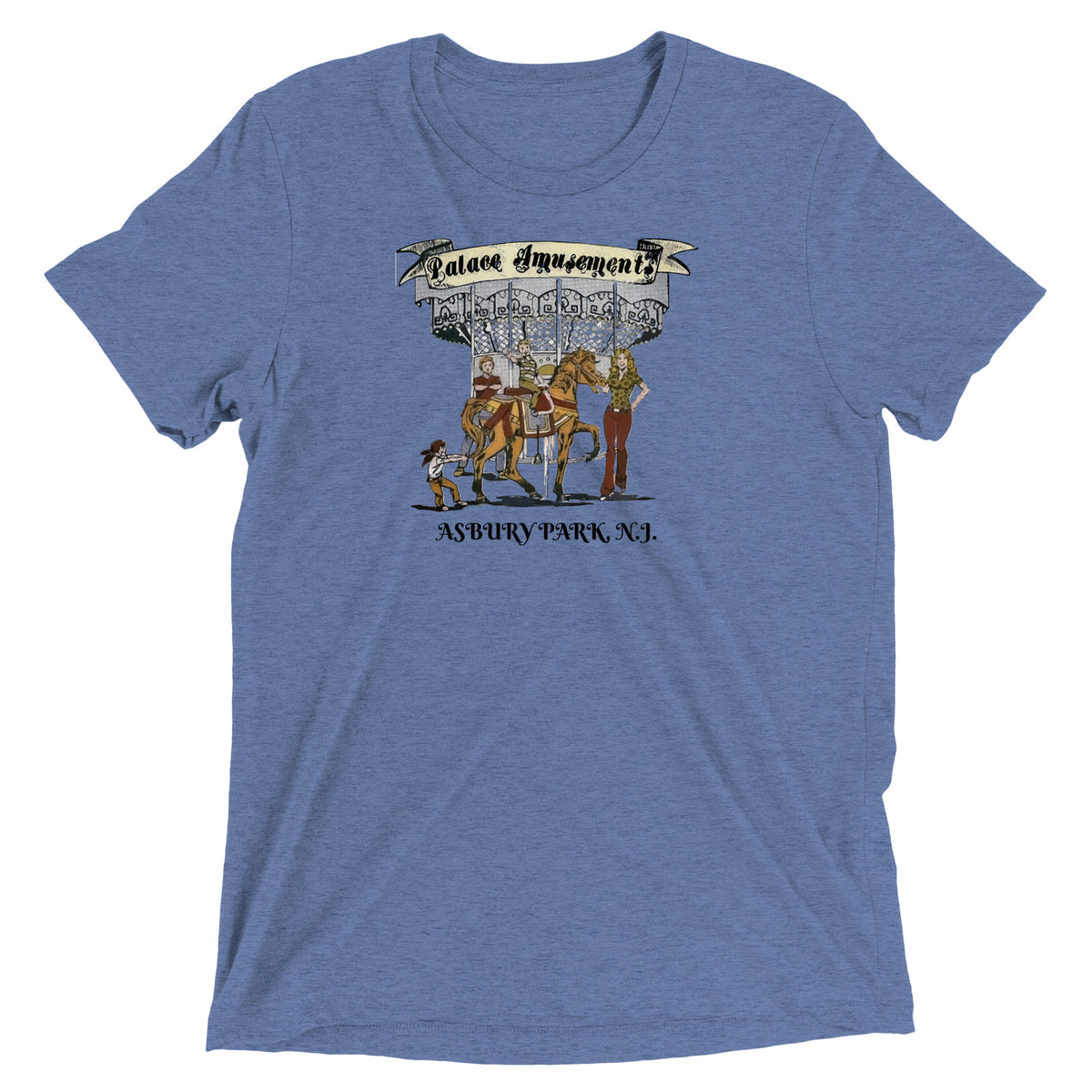 Palace Amusements - ASBURY PARK - Short sleeve t-shirt Blue Triblend