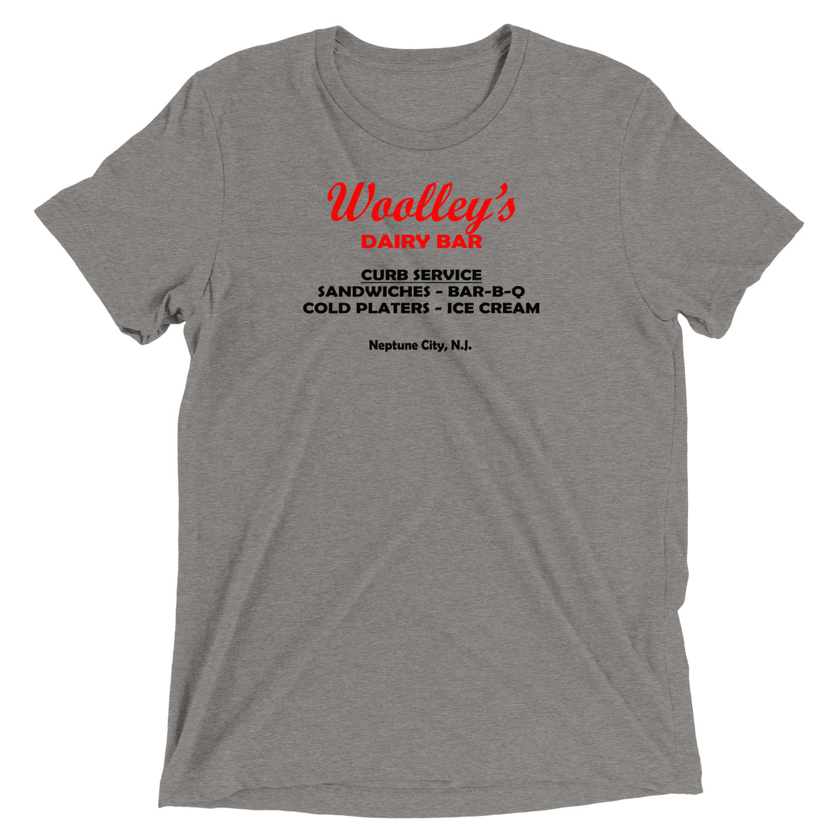Woolley's Dairy Bar - NEPTUNE CITY - Short Sleeve T-Shirt Grey Triblend