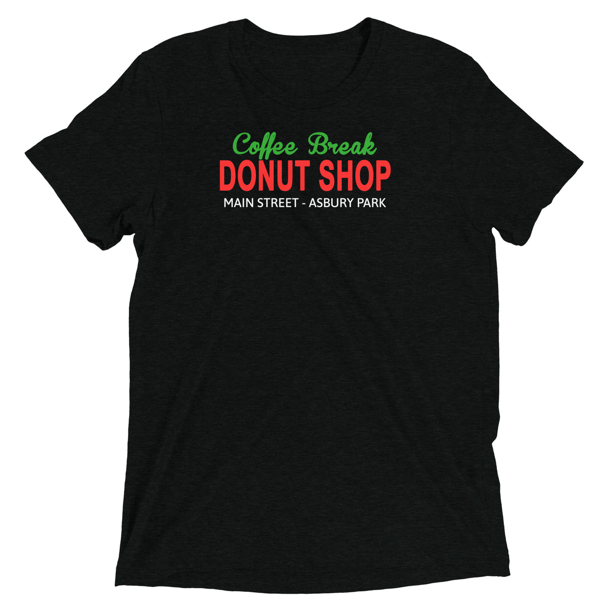Coffee Break Donut Shop - ASBURY PARK - Short sleeve t-shirt Solid Black Triblend
