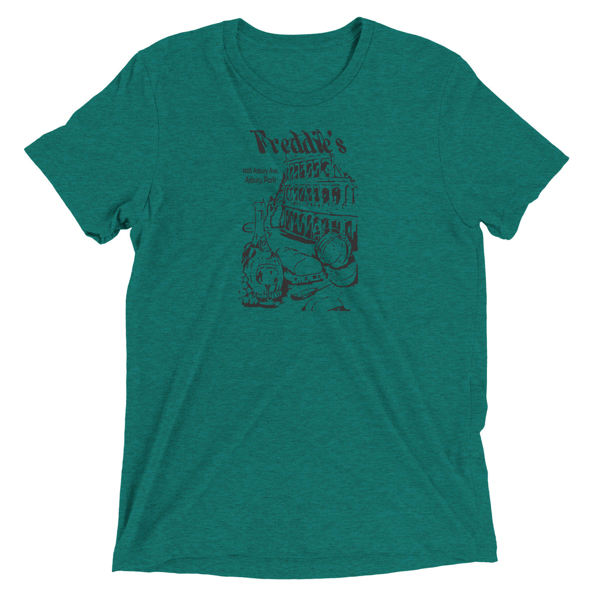 Freddie's Pizza - ASBURY PARK - Short sleeve t-shirt Teal Triblend
