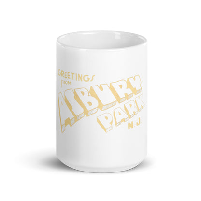 Greetings from Asbury Park - White glossy mug