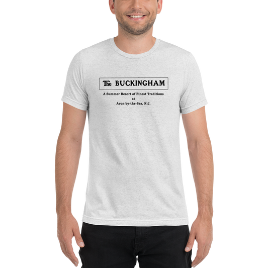 The Buckingham Hotel - AVON-BY-THE-SEA - Short Sleeve T-Shirt White Fleck Triblend
