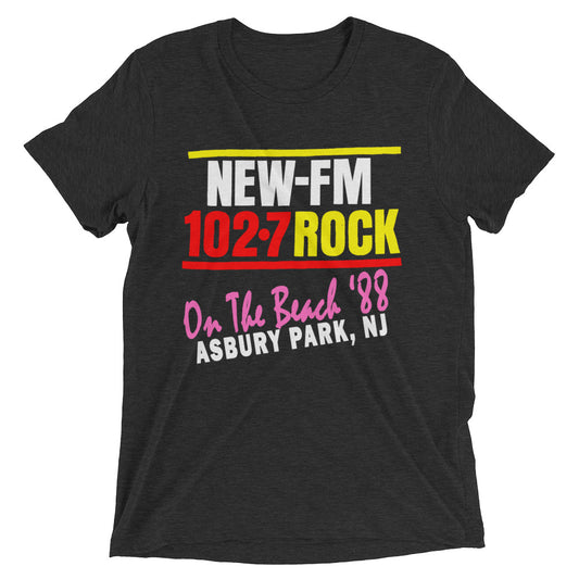 WNEW 102.7 On The Beach '88 - ASBURY PARK - Short sleeve t-shirt Charcoal-Black Triblend