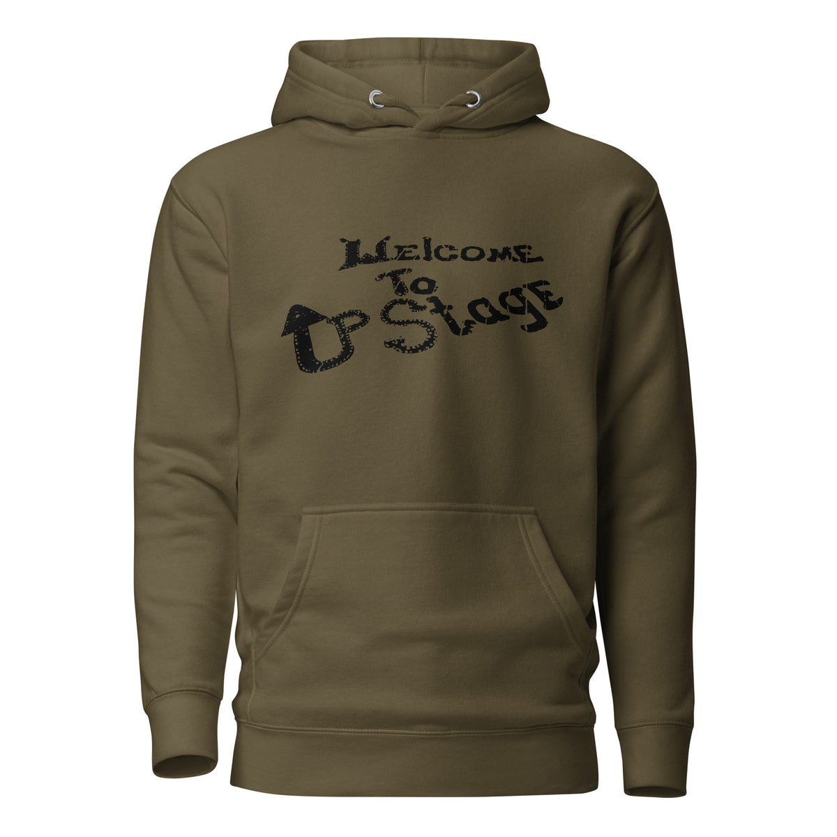 Welcome to Up Stage - Asbury Park - Unisex Hoodie Military Green