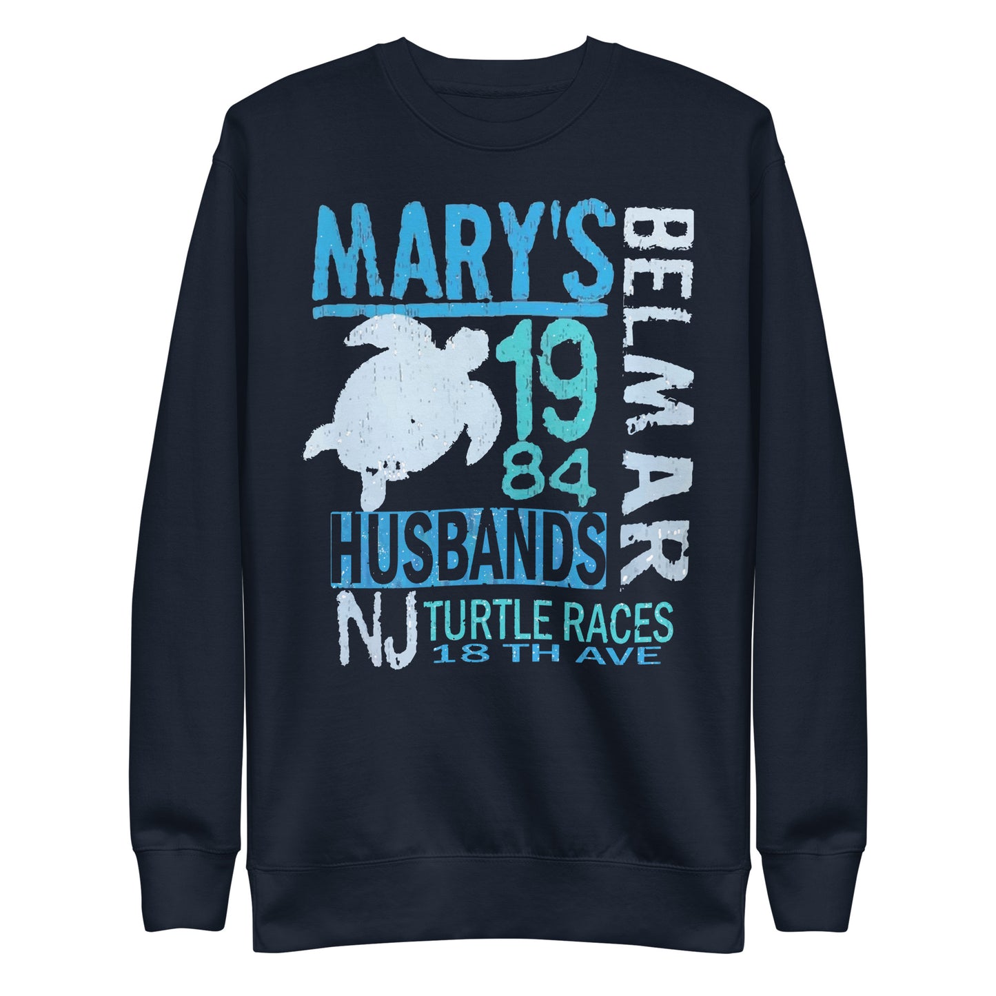 Mary's Husband's Pub - BELMAR - Unisex Premium Sweatshirt Navy Blazer