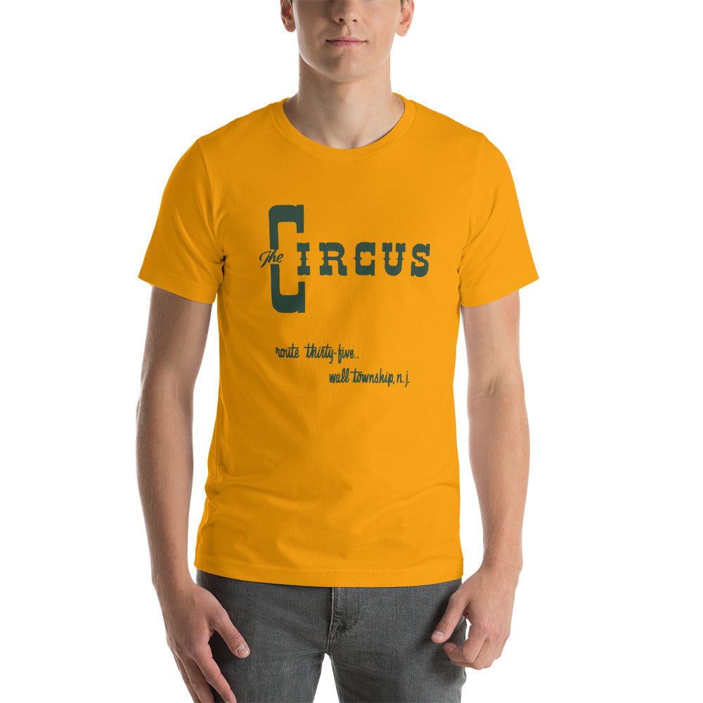 The Circus Drive-Thru - WALL TWP. - Short-Sleeve Unisex T-Shirt Gold